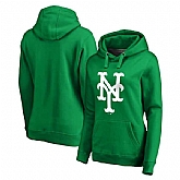 Women New York Mets Fanatics Branded Kelly Green St. Patrick's Day White Logo Pullover Hoodie,baseball caps,new era cap wholesale,wholesale hats